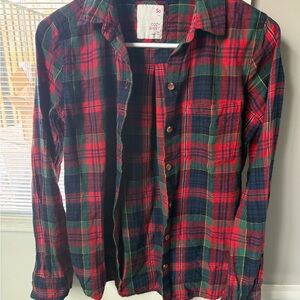 SO Cozy Plaid Flannel Shirt - Red and Green